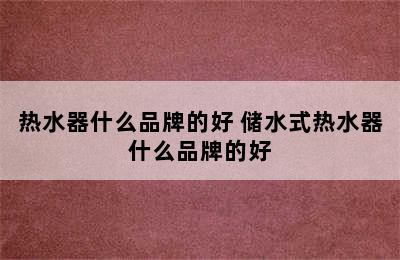 热水器什么品牌的好 储水式热水器什么品牌的好